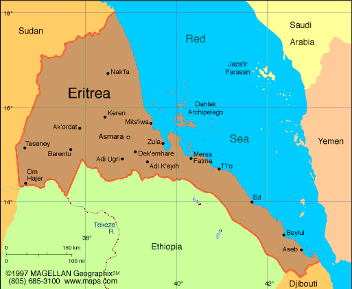 map of Eritrea